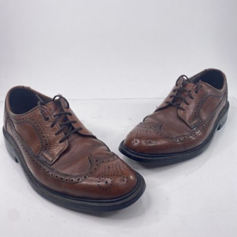 O'Sullivan Adult Size 9 Brown Winged Tip Leather Oxford Dress Shoes 985137